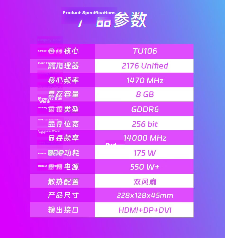 Meijie RTX 2060 SUPER Yanlong 8GB GDDR6 Gaming Ray Tracing Design Streaming Editing AI Learning Professional Desktop Graphics Card 3