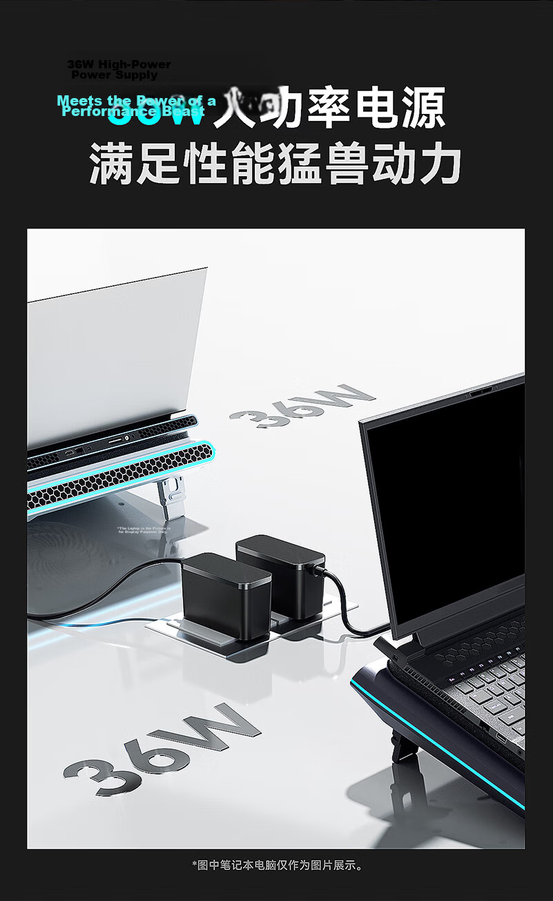 Llano V12 Laptop Blower Cooling Fan High Airflow Adjustable Speed Computer Stand Compatible with Lenovo Dell Alienware Savior ASUS ROG White Model 19