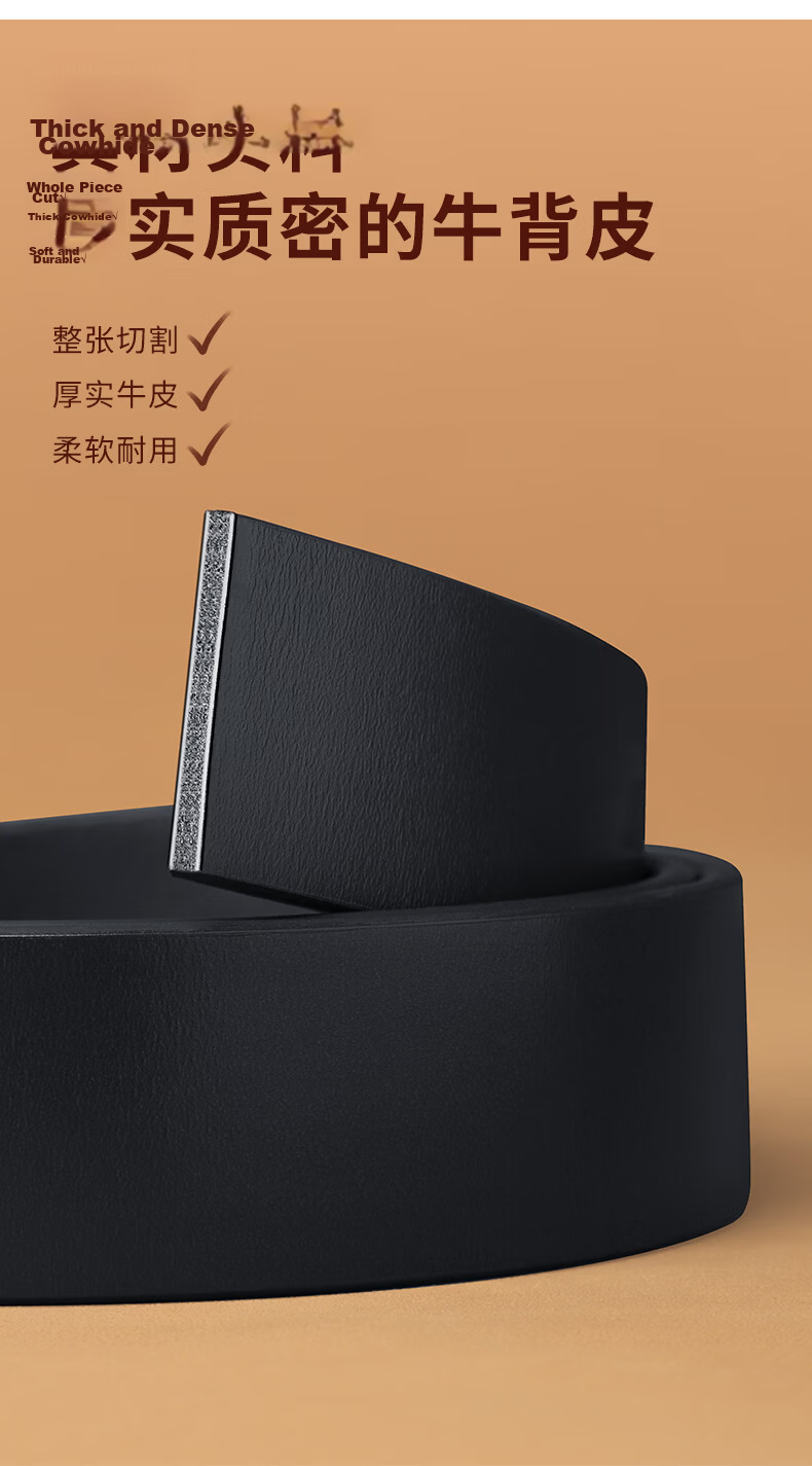Calermkeens Men's Genuine Leather Belt 2026 New Automatic Buckle Vintage Versatile Waistband Birthday Gift for Men 11