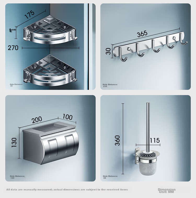 Cobbe 304 Stainless Steel Towel Rack Bathroom Storage Shelf Towel Hanger Bathroom Towel Bar No-Drill Hardware Accessories 17