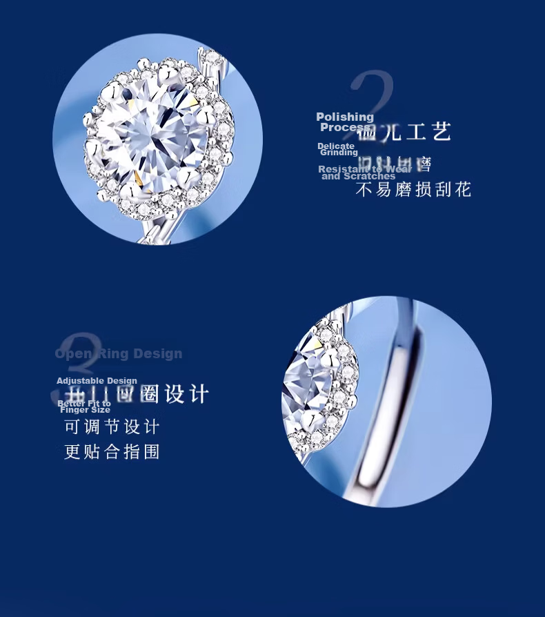 Kefuni 1 Carat Moissanite Engagement Ring for Women with Free GRA Certificate - Birthday and Qixi Festival Gift 19