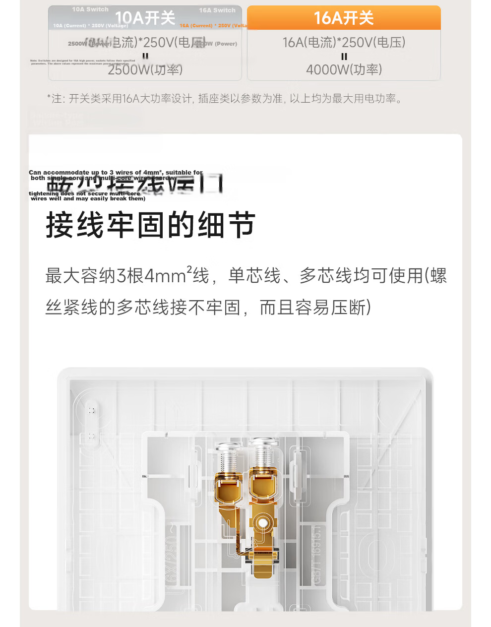 NVC Lighting Electrical Switch Socket Screen Display Smart Switch Compatible with Mijia Customizable Button Name Zero Fire Single Key White 16