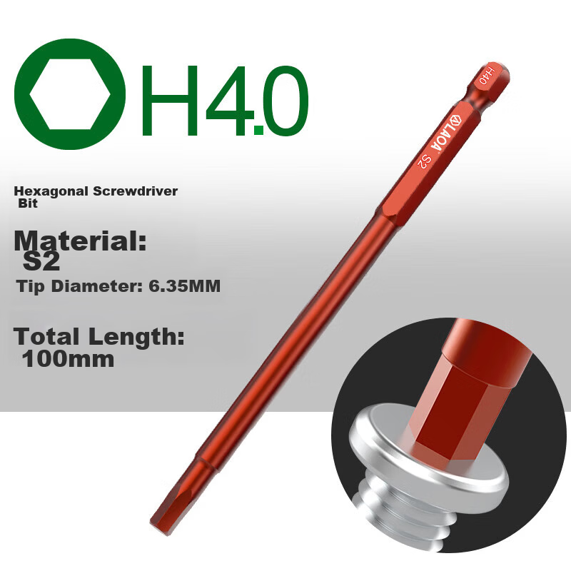 LAOA LA616140 S2 Hexagon Screwdriver Bits 4x100mm 5-Pack
