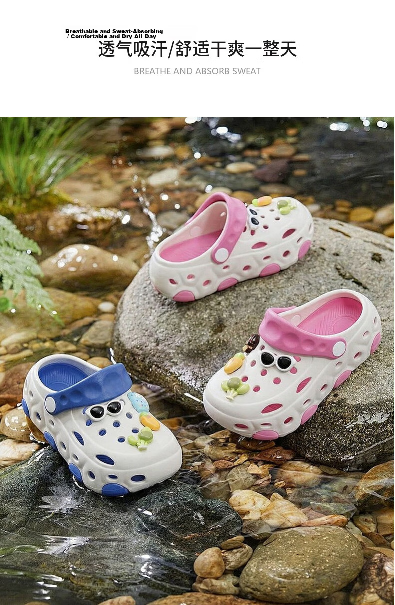YUZHAOLIN Kids Clog Shoes Boys Girls Lightweight Closed-Toe Sandals for Students 15