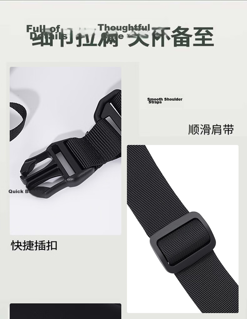 Warrior Men's Crossbody Bag Portable Functional Chest Bag Waist Bag Trendy Sports Outdoor Commuting Small Bag Large Capacity Shoulder Bag 7