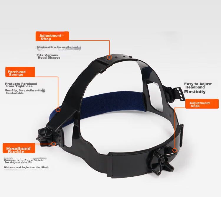 BLUE EAGLE Transparent 1mm Thick Wide-View Head-Mounted B1+FC48N High-Speed Impact Resistant Face Shield Goggles Industrial Cutting Grinding Liquid Splash Protection 9