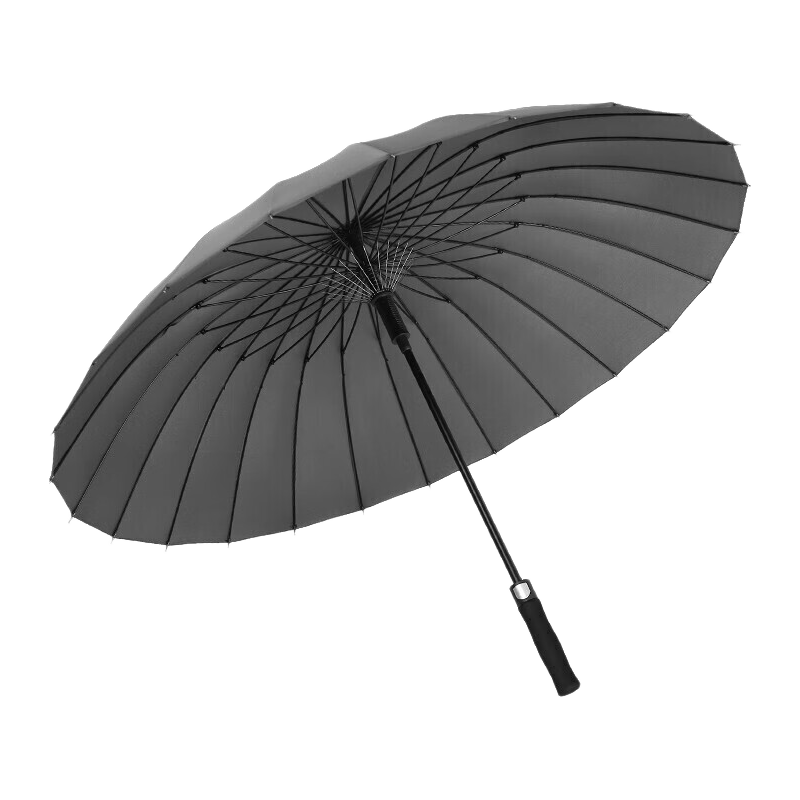 MAYDU Double-Person Long Handle Umbrella, Large Size, 24 Ribs, Long Handle, Windproof Straight Pole, Suitable for Both Sun And Rain, M7003 Gray