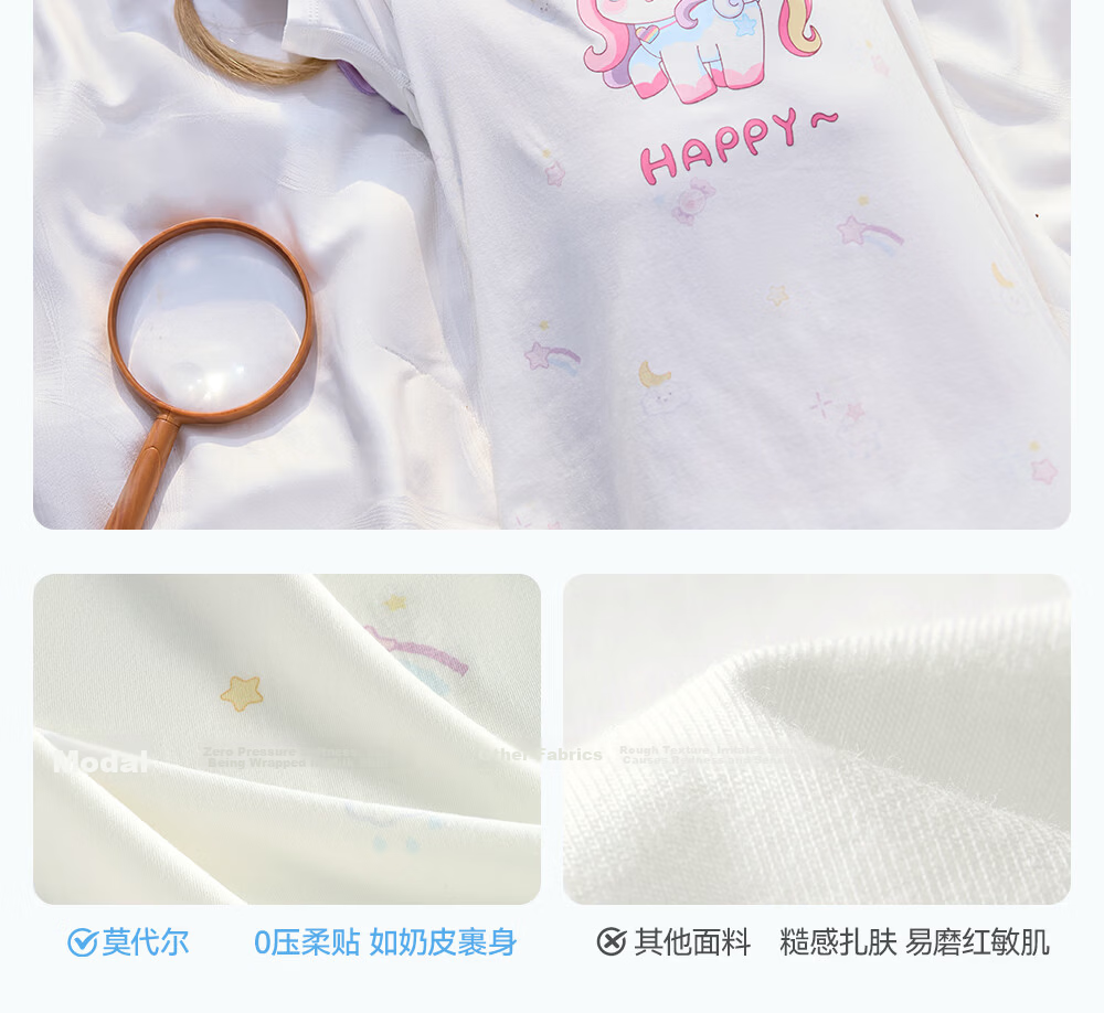 Betis Kids Homewear 2026 Summer New Thin Breathable Short Sleeve Nightdress Girls Pajamas Air Conditioning Dress with Lace 15