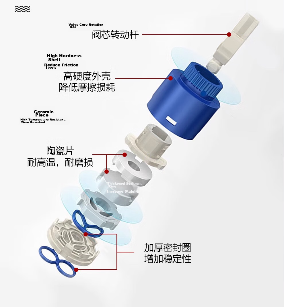 Larsd Kitchen Faucet Rotatable Sink Faucet Dual Temperature Hot and Cold Water Tap for Washing Basin F085 12