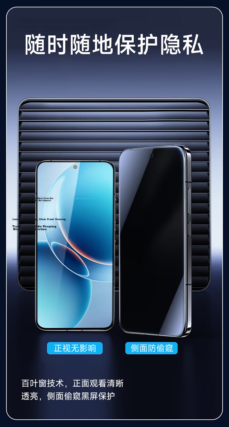 KOOLIFE 28° Privacy Screen Protector Tempered Glass for Redmi K90 Supreme Edition Ultra-Thin HD Anti-Peeping Anti-Drop Film 7