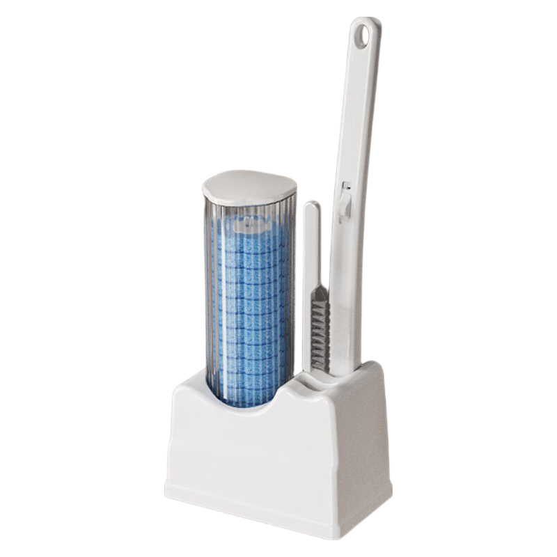 Zhongbaotang Disposable Toilet Brush with Built-In Cleaning Liquid, No Drilling Required, Toilet Cleaning Tool, White, 24 Pieces, Replaceable Heads