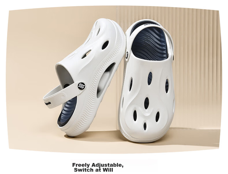 HLA Men’s Casual Lightweight Dual-Wear Sandals Clogs HAALXM2FBK051 White Size 40/41 7
