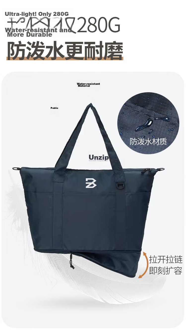Banjeni Large Capacity Travel Bag Unisex Foldable Luggage Sleeve Maternity Storage Gym Handheld Crossbody Bag 4