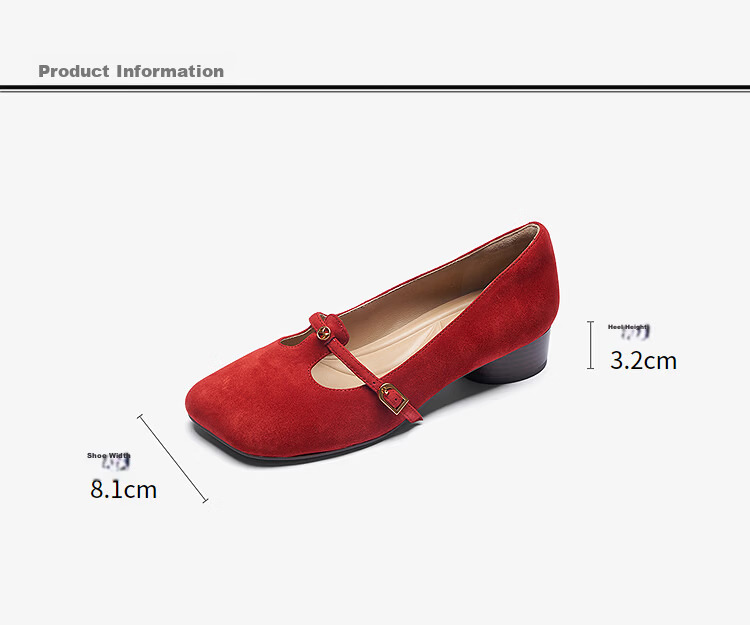 Le Saunda Jin Jing Style Sheepskin Chunky Heel Red Vintage Mary Jane Shoes Women 6T34502 Truffle Black BKK 38 13