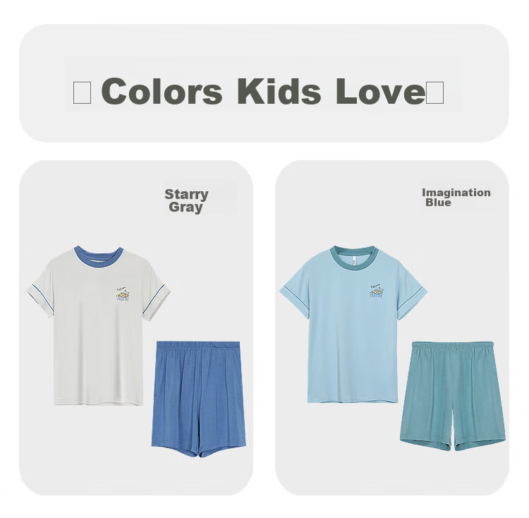 Hodohome Children's Pajamas, Boys' Class A 40 Modal Lightweight Cool-Feeling Home Wear, Boys' Round Neck Set, 303 Blue, Size 165 13