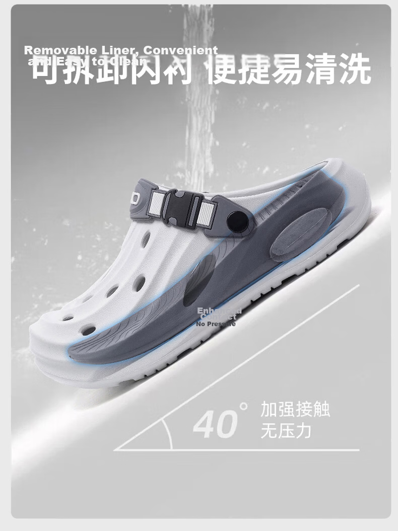 JD Jingzao EVA Men's Ventilated Soft Cushioning Outdoor Summer Sandals Slippers Breathable Quick-Dry Beach Creek Shoes Dual-Wear 3