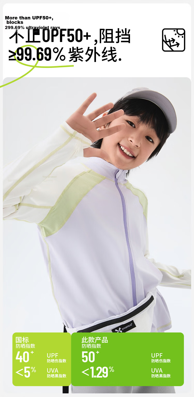 Beibei Kingdom Kids Boys and Girls Genuine Yarn Sun Protection Jacket Cool Lightweight Quick-Dry Coat Gardenia White 120 6