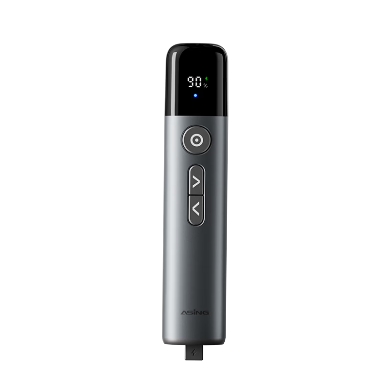 ASiNG A17 Pro High-Power Green Laser Pointer, Adjustable Laser, Battery Display USB Dual-Mode Page-Turning Pen, Projection Pointer for Large Meetings LED LCD Screen Special Use