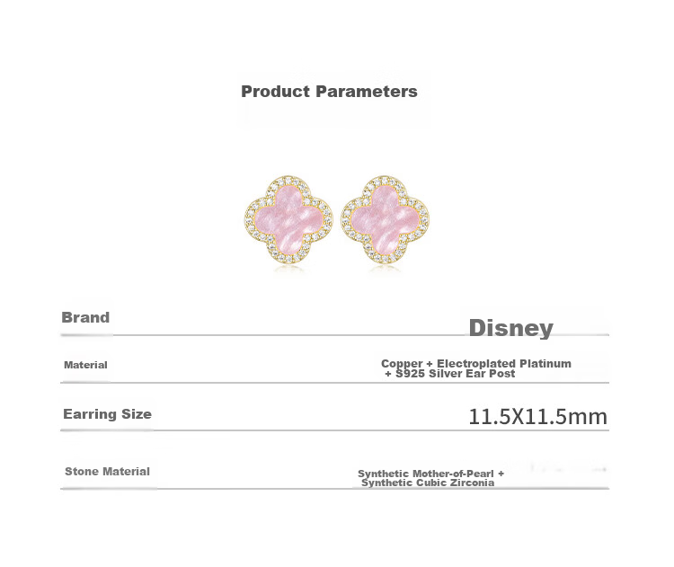 Disney Clover Stud Earrings for Women Exquisite Design Practical Versatile Best Friend Birthday Gift for Girlfriend 5