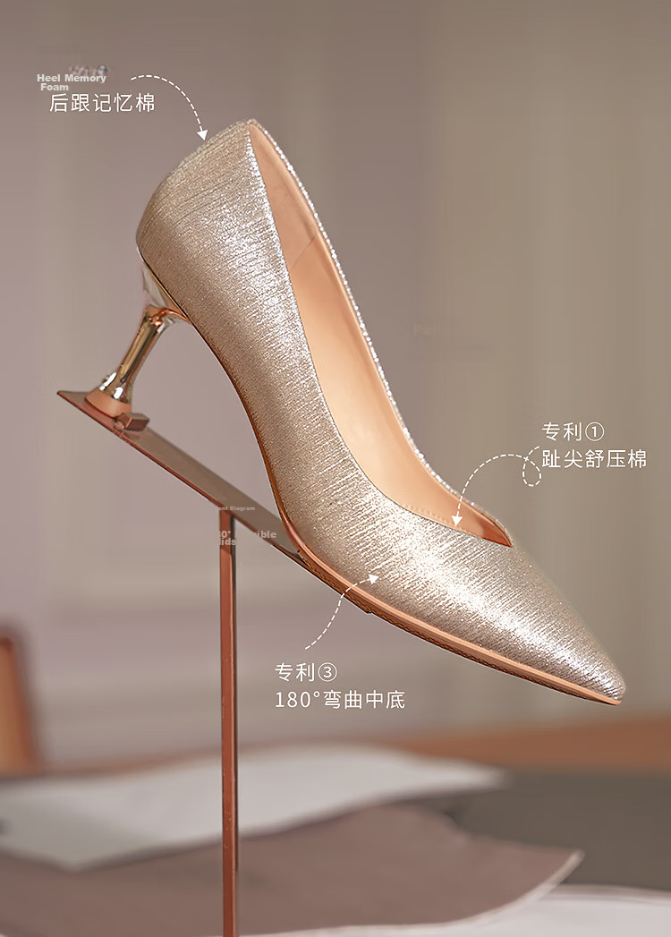 Laird & Dane 2026 Summer New Elegant Pointed Toe Commuter Wedding Shoes French Genuine Leather High Heels Women 7M61603 8