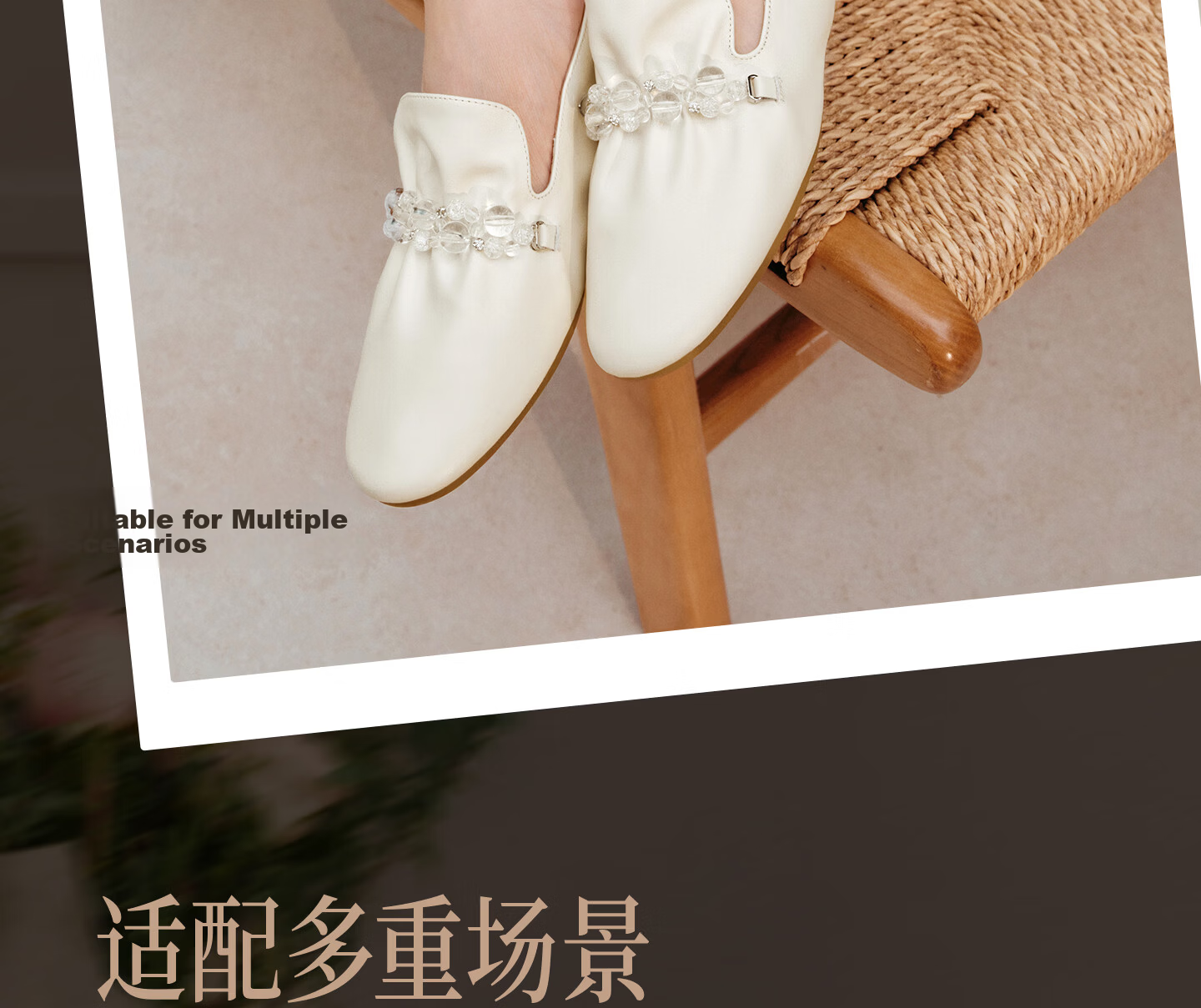 TATA Naifu Flat Loafers Women Soft Sole Genuine Leather Small Shoes Single Shoes 6 New YZU03AA6 Off-White 36 19