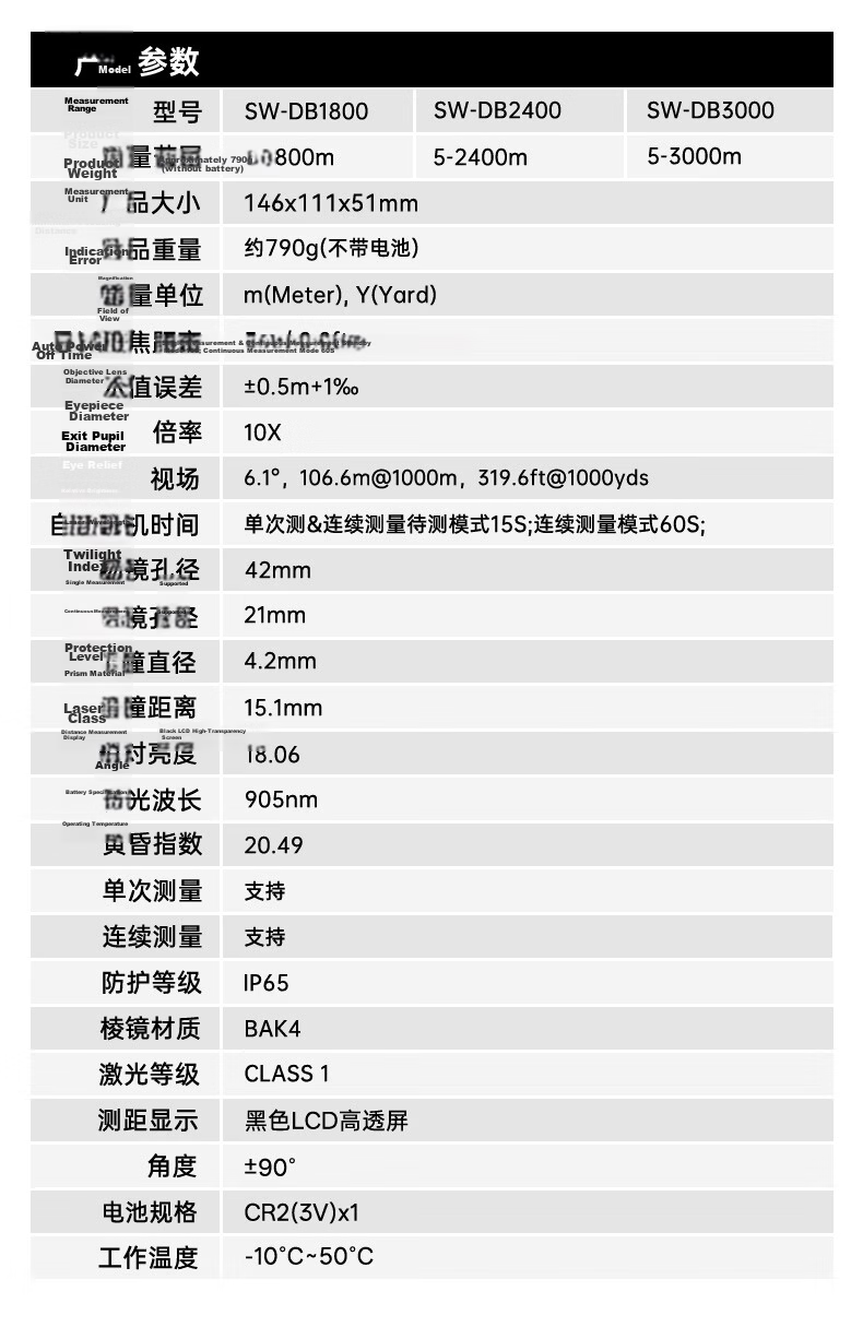 Shendawi Binoculars Laser Rangefinder Outdoor Off-Road Power Forestry Water Conservancy High-Precision Measurement SW-DB1800 14