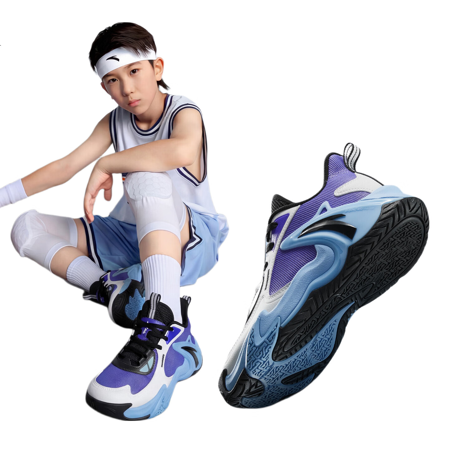 Anta Kids Boys Sports Shoes 2026 Summer Breathable Mesh Durable Basketball Shoes A12621112