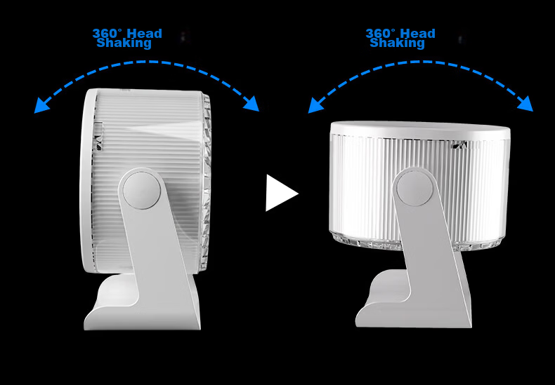AUX New Desktop Fan Small Rechargeable Wall-Mounted Portable High-Power Dormitory Fan Digital Display Office Long Battery Life Mini Fan 10