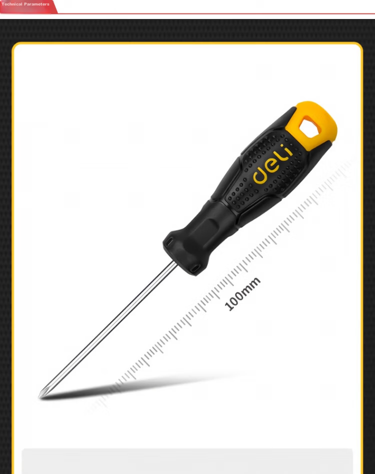 Deli Tool Plastic Handle Phillips Screwdriver PH0x100mm DL623100 (New and Old Versions Shipped Randomly) 1