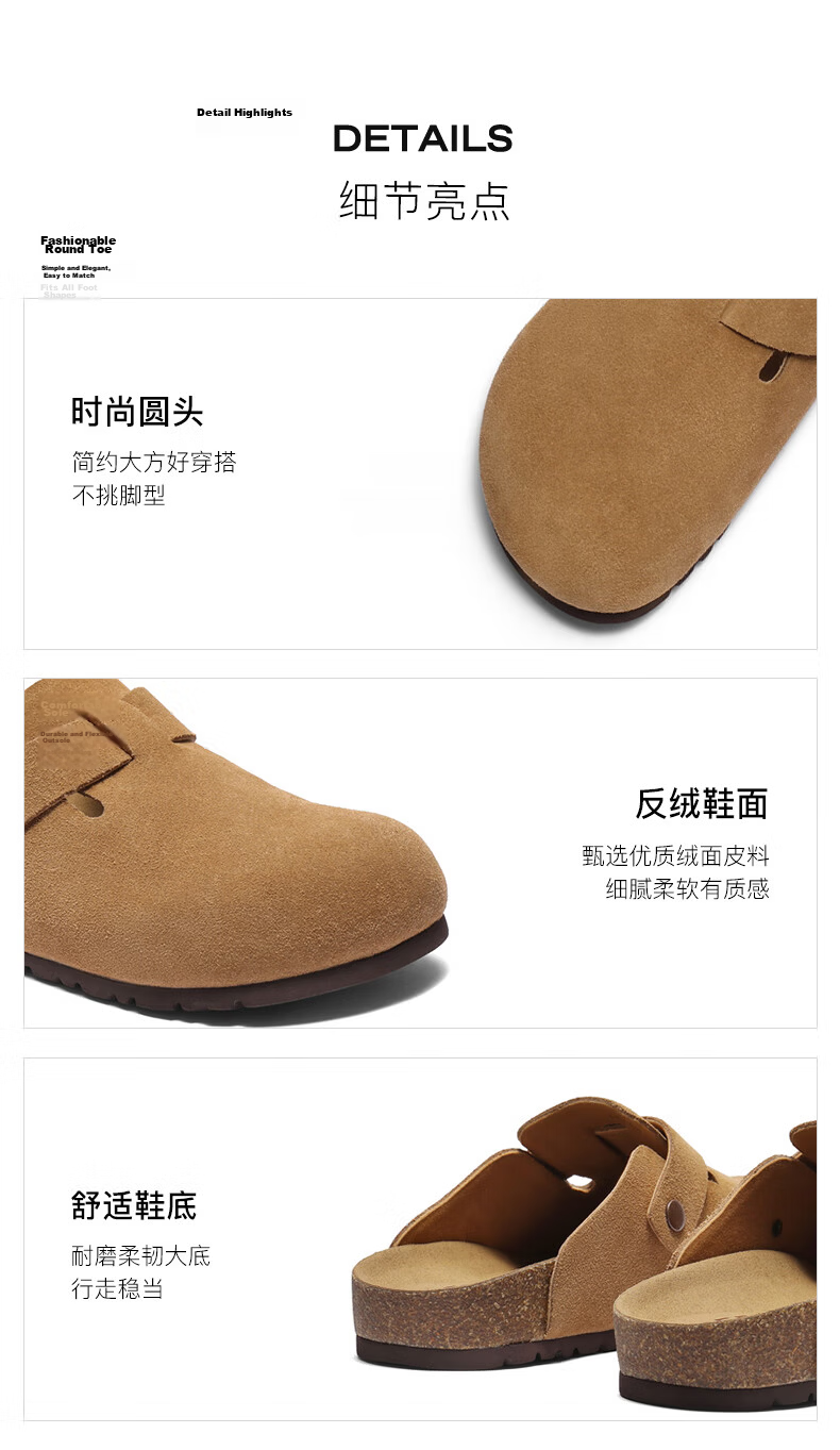Belle Qixi Festival Gift Casual Thick Sole 3cm Height Increasing Birkenstock Men's Summer Open Toe Half Slippers B3731 Gray Size 42 19
