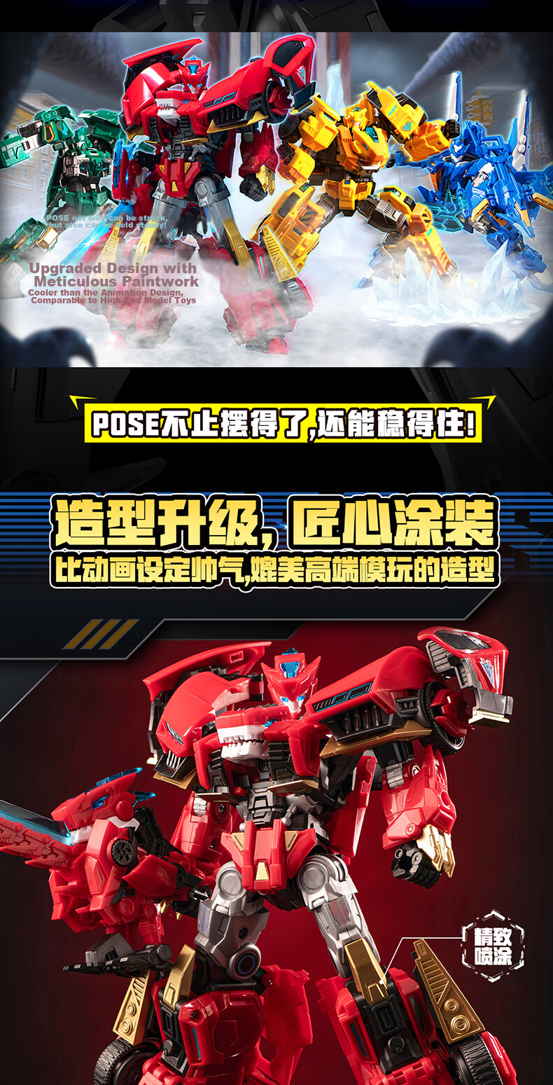 AULDEY Quantum Squad Cool Dual Armor Transforming Robot Action Mecha Toy - Thunder Phoenix Boys' Toy Gift 4