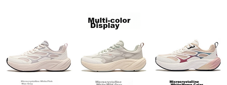 ERKE Women's Sports Casual Leather Mesh Breathable New Thick-soled Versatile Dad Shoes Fengxiwu 3.0 22
