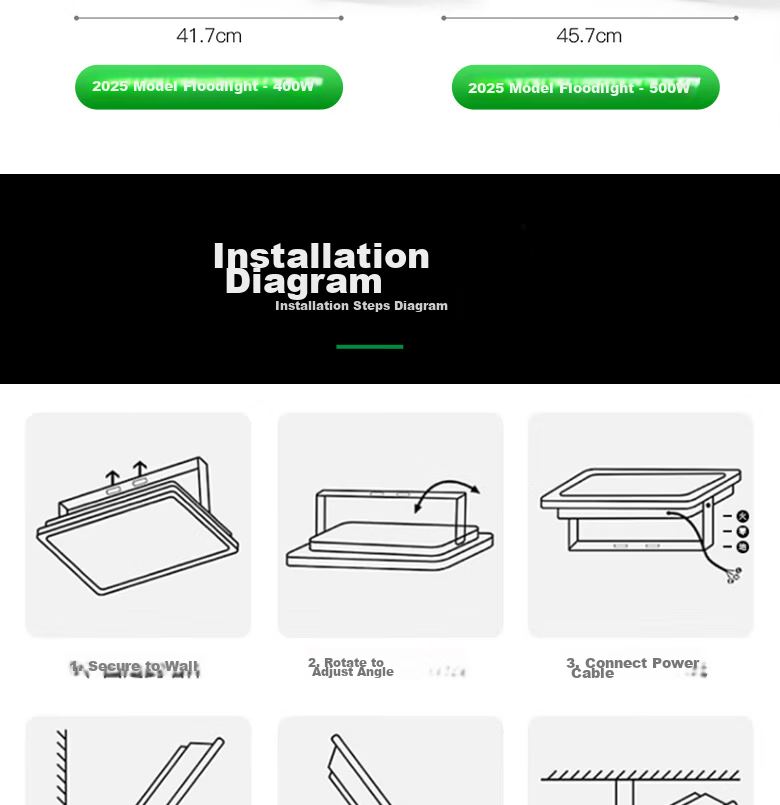 Yaming LED Floodlight Spotlight Outdoor Waterproof Courtyard Searchlight Factory Workshop Outdoor Lighting 2025 Model 100W 14