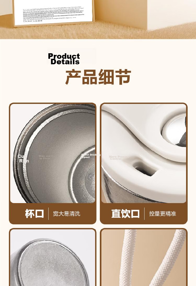 One's Member Pure Titanium Portable Coffee Mug Titanium Insulated Travel Cup Natural Titanium Color 15