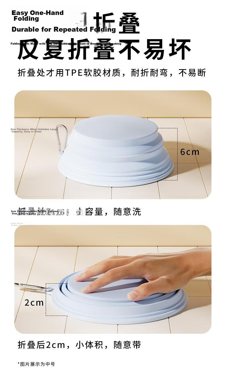 COOKSS Baby Wash Basin Portable Mini Foldable Face Basin for Kids Outdoor Use 6