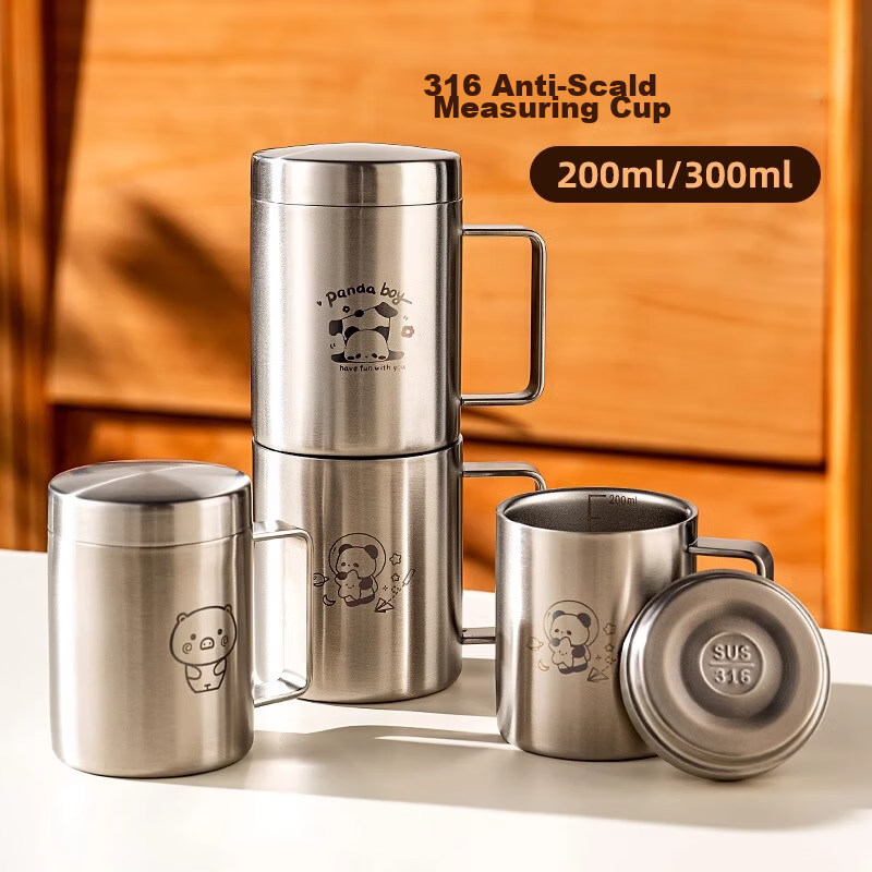 Onlycook 316 Stainless Steel Water Cup Children's Baby Sippy Cup Milk Cup Breakfast Cup Dishwasher Safe