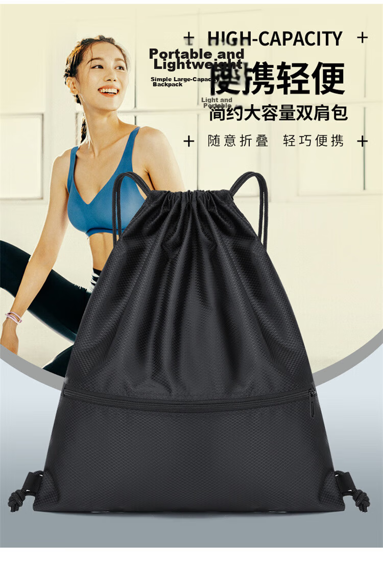 EEKIKS Drawstring Cinch Travel Backpack Running Sports Beach Outdoor Portable Storage Shoulder Bag Blue 3