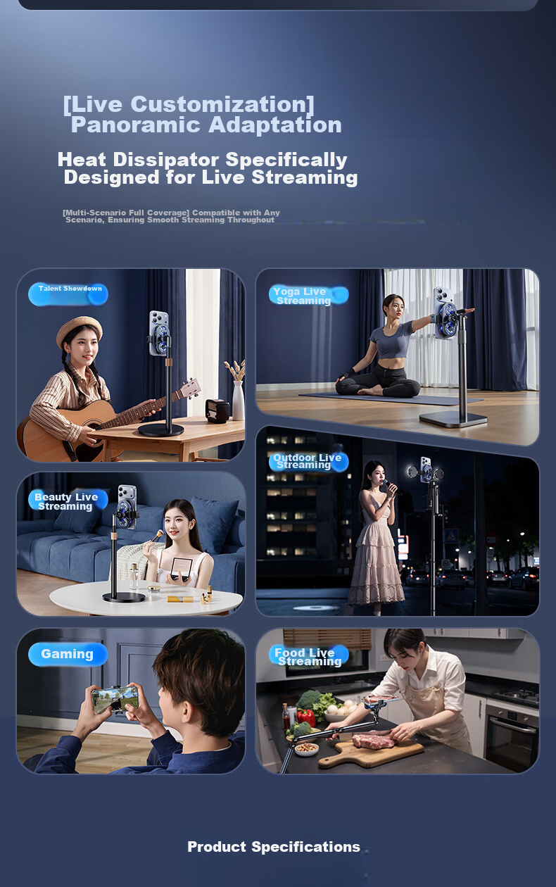 JIAHUACAI AI Dual-Core Temperature Control Mobile Phone Cooler Semiconductor Cooling Device Silent Fan Ice Clip Gaming King PUBG Accessory 16