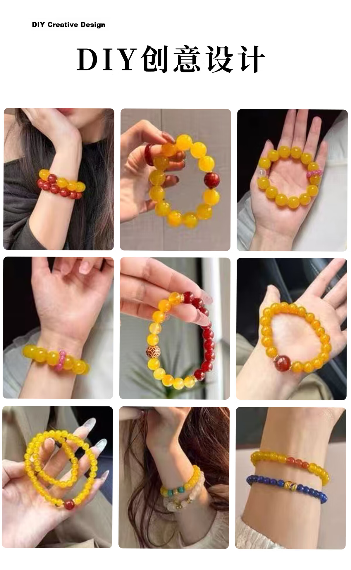 Qingcheng Mountain Natural Beeswax Amber Single Bead Loose Beads Bracelet with Accessories Unisex Chicken Oil Yellow Beeswax Prayer Beads Luxury 8mm 12