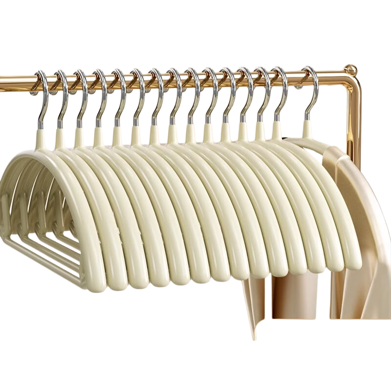Fajeno Wide Shoulder Clothes Hangers Protective Shoulder Dormitory Clothes Rack 15pcs [Cream White] - 5pcs Set