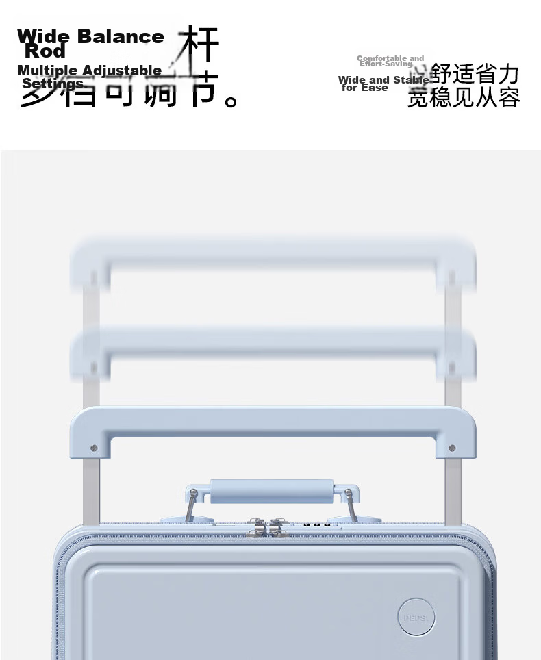 Pepsi Luggage Suitcase Front Opening Travel Case 24 Inch Unisex Wide Telescopic Handle Multifunctional Business Trip Password Lock Box 5