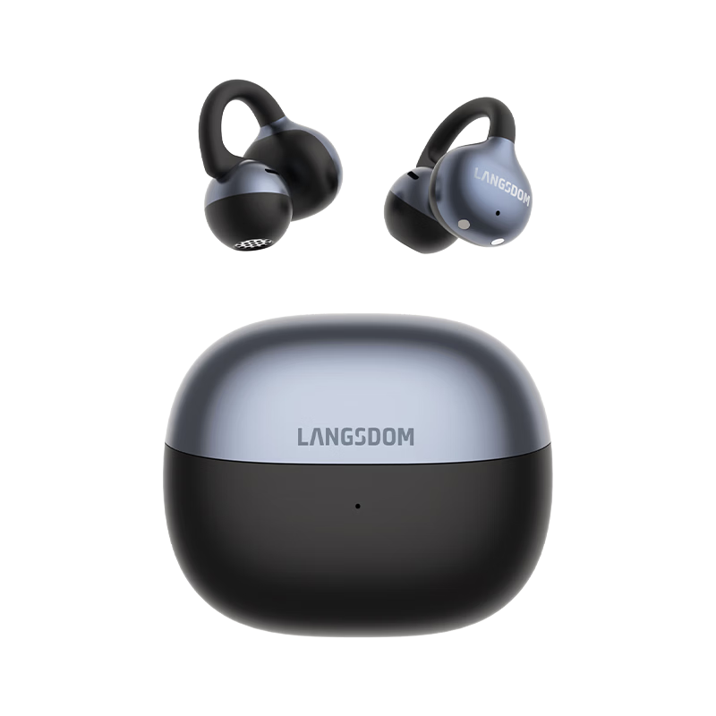 Lanshidun Bluetooth Headphones, Clip-On Air-Bone Conduction Concept, Wireless Open-Style Non-In Sports Running Ear-Hook Style, Online Translation AI Headphones, Suitable for Apple Huawei TS32
