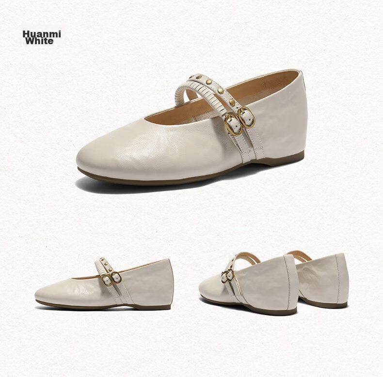 SENDA Mary Jane Women's 2026 Spring New Lambskin Mall Same Style Hidden Height Increase Flats XWB01AQ6 Brown Size 39 10