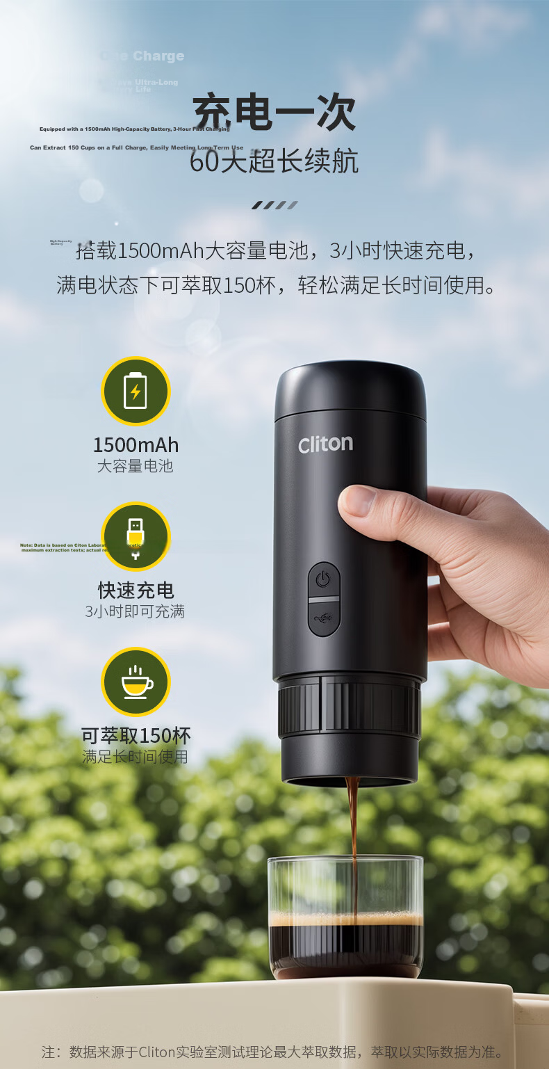 CLITON Portable Handheld Espresso Coffee Maker with Tamper, Powder Distributor, Stand, and Outdoor Camping Storage Set 9