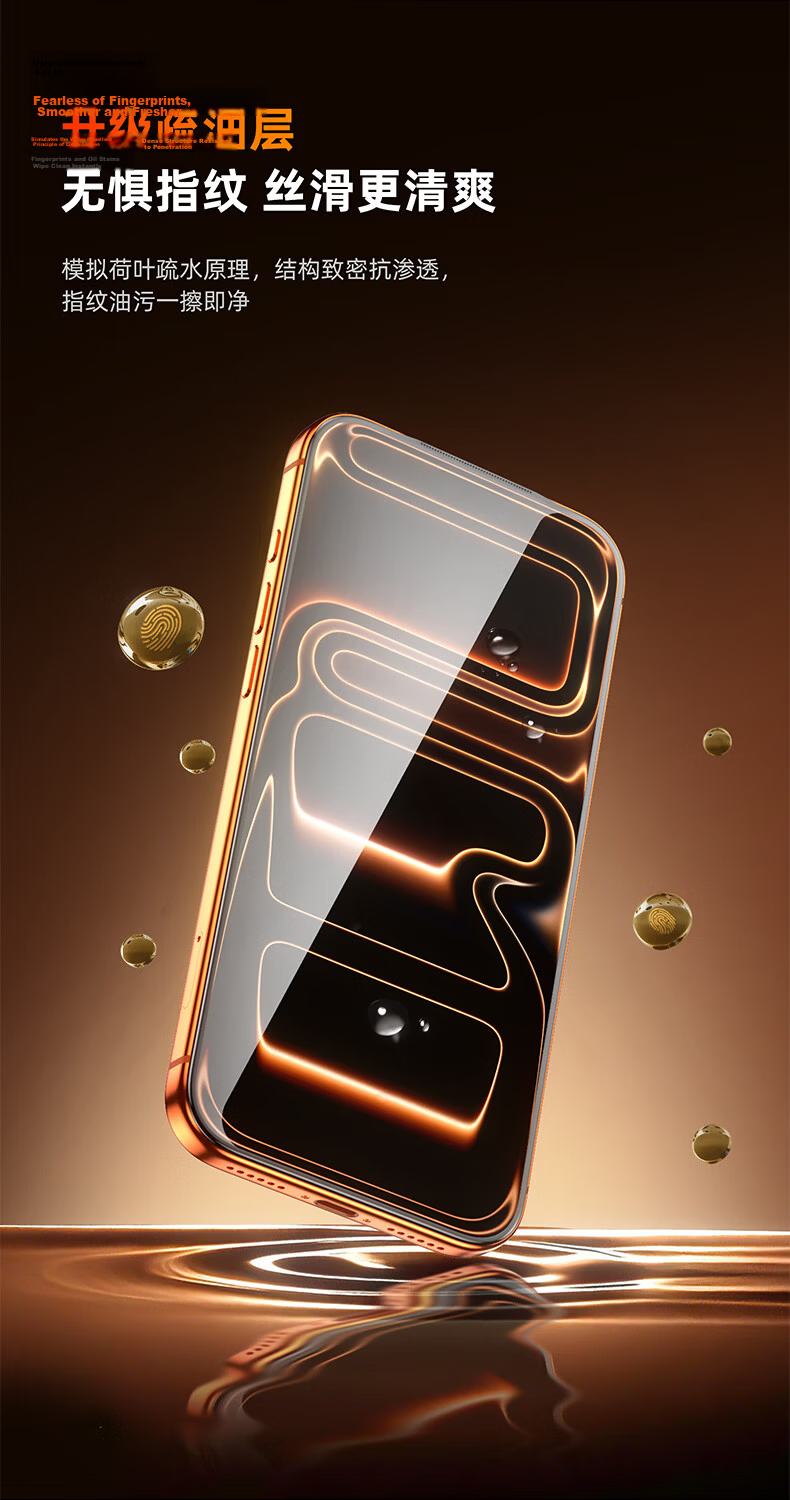 Shangsu Tempered Glass Screen Protector for iPhone 17, Compatible with iPhone 16 Pro, HD Clear, Easy Installation, Smooth Touch, Explosion-Proof, Drop-Resistant, High Transparency, Anti-Fingerprint, D 4