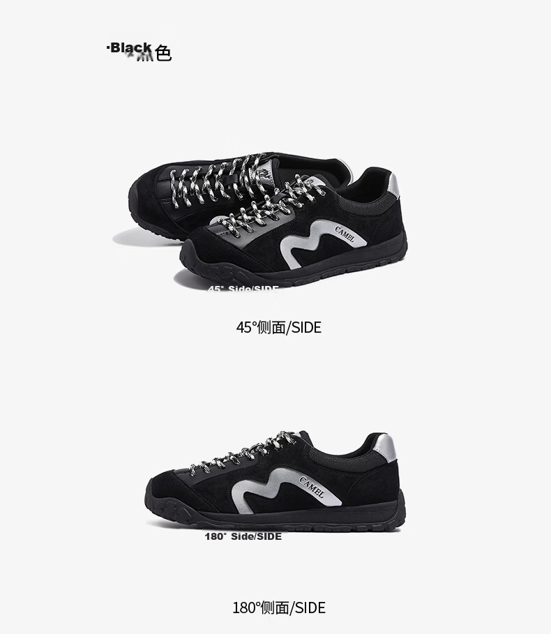CAMEL Qingmang Training Shoes Men Casual Sports Running Shoes L16S577039 Black/Silver (Men's) Size 44 52