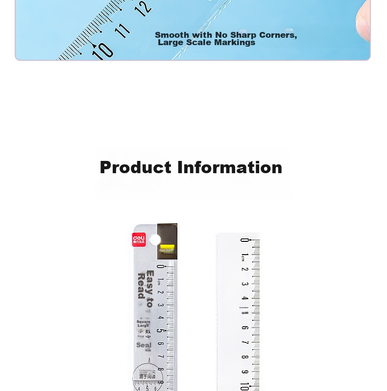 Deli (Deli) 30cm Multi-Color Triangular Ruler with Scale, 6 Scales, Multifunctional Drawing Ruler, College Entrance Exam Blessing Gift 11