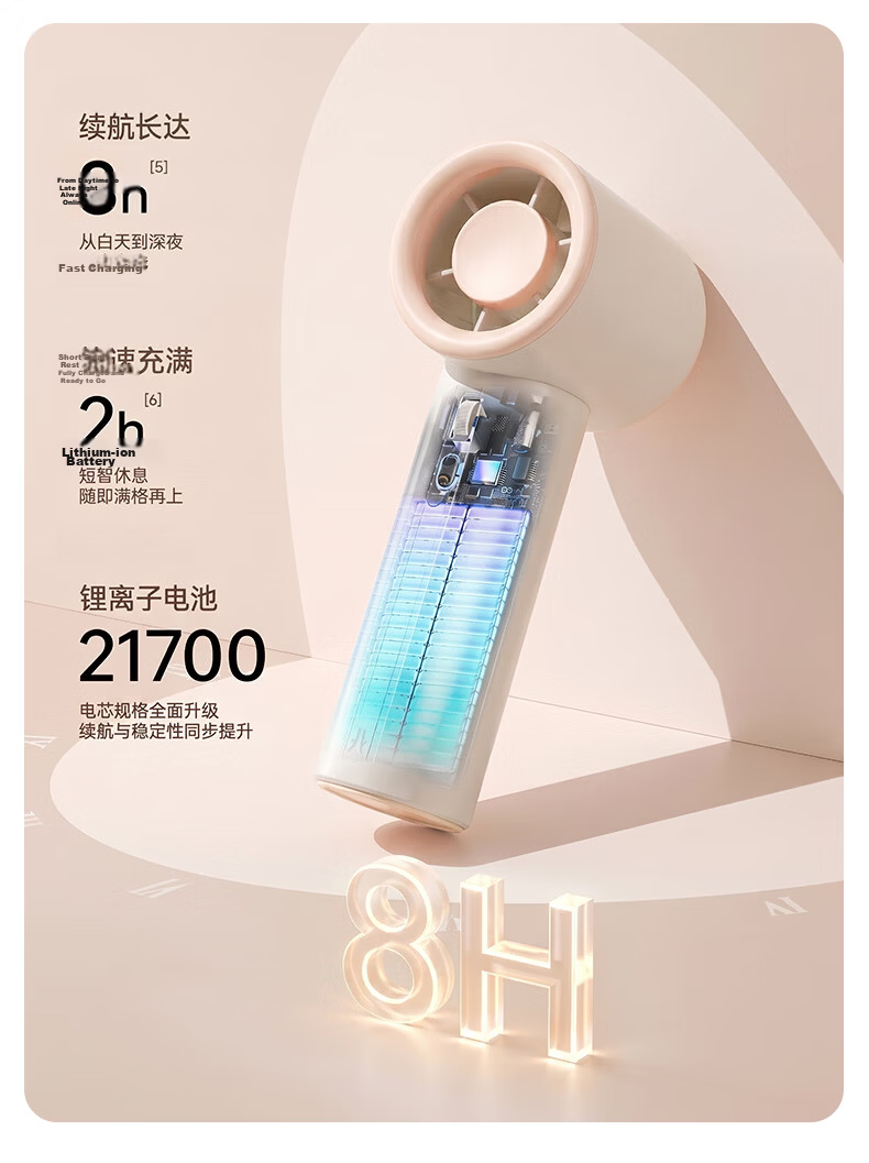 Youyang Mini Portable Handheld High-Speed Energy-Saving Turbo Rechargeable Outdoor Fan 14