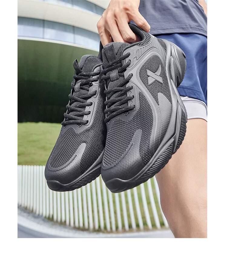 XTEP Running Shoes Men's Black Breathable Mesh Lightweight Shock Absorption Durable Casual Sneakers for Autumn and Summer 19