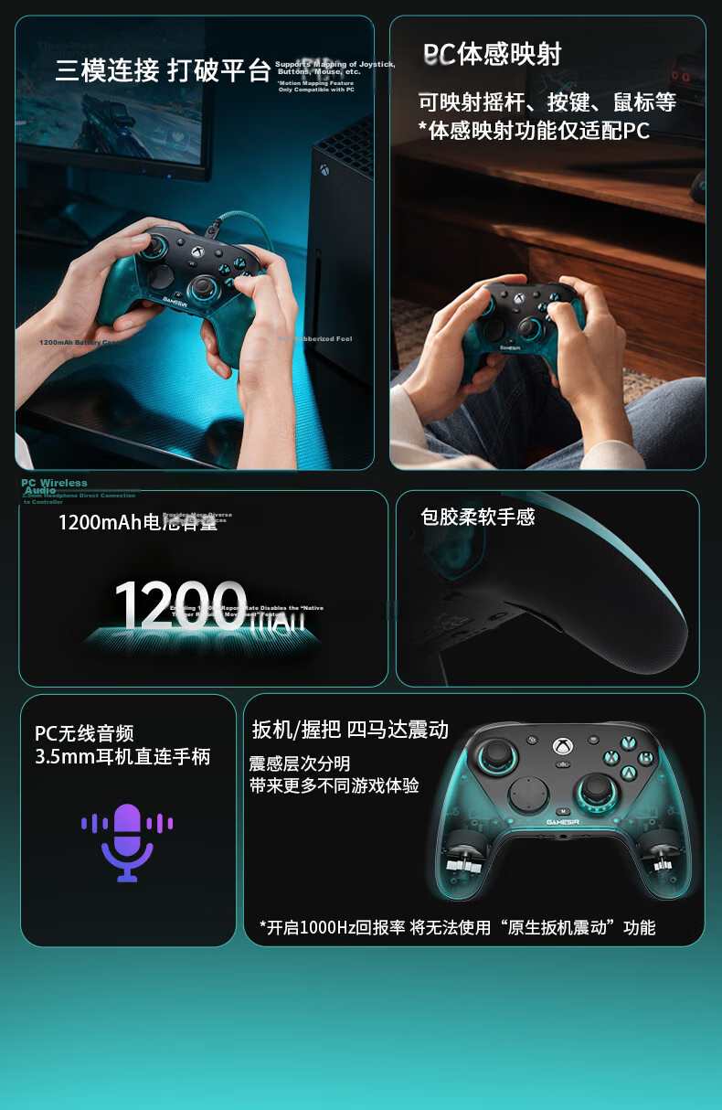 Galli G7 Pro Xbox Licensed Elite Game Controller Uranus AimLabs Native Trigger Vibration Bluetooth PC Wireless Steam Android Phone Series 4